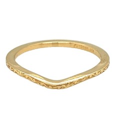 Estate 18kt Yellow Gold Curved Engraved Wedding Band By Jabel