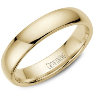 14kt Yellow Gold 5mm Domed Comfort Fit Traditional Wedding Band