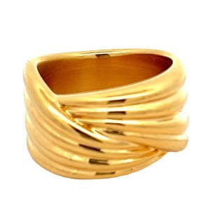 Estate 14kt Yellow Gold Milor Resin Twisted Band Ring