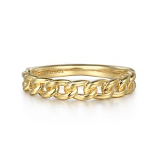 Gabriel & Co, 14kt Yellow Gold Link Motif Band Ring