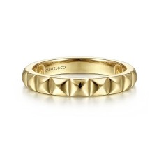 Gabriel & Co, 14kt Yellow Gold "pyramid" Band Ring