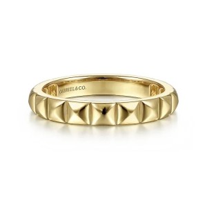 Gabriel & Co, 14kt Yellow Gold "pyramid" Band Ring