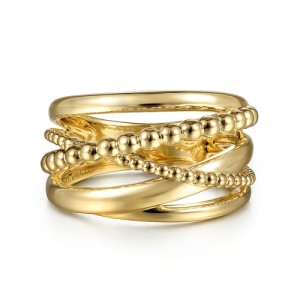 Gabriel & Co. 14kt Yellow Gold "Bujukan" Criss-cross Ring