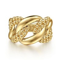 Gabriel & Co. 14kt Yellow Gold "Bujukan" Criss-cross Ring