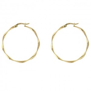 14kt Yellow Gold Medium Twist Hoop Earrings