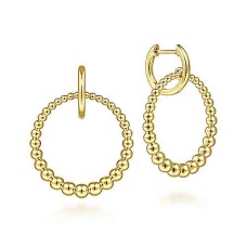 Gabriel & Co. 14kt Yellow Gold Beaded Circle Earrings