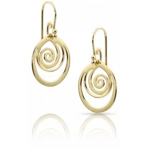 J&S Freeman 14kt Yellow Gold Swirl Dangle Earrings