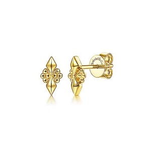 Gabriel & Co.14kt Yellow Gold Geometric Beaded-accent Earrings