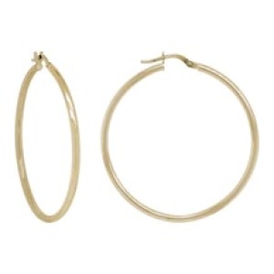 14kt Yellow Gold 50mm Tube Hoop Earrings