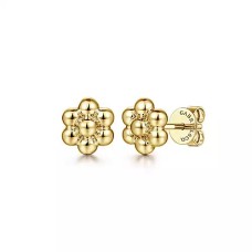 Gabriel & Co. 14kt Yellow Gold Bujukan Flower Stud Earrings