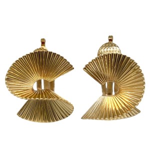 Estate Retro George Schuler Swirl Fan Earrings