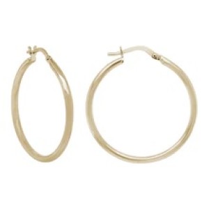 14kt Yellow Gold 25mm Tube Hoop Earrings