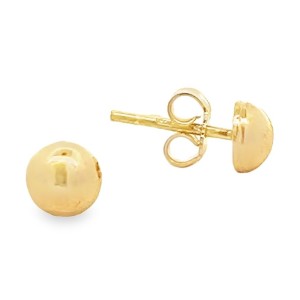 Estate 18kt Yellow Gold Half Dome Stud Earrings