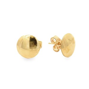 Estate 18kt Yellow Gold Half Dome Stud Earrings