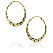 J&S Freeman 14kt Yellow Gold Large Hammered Hoop Earrings