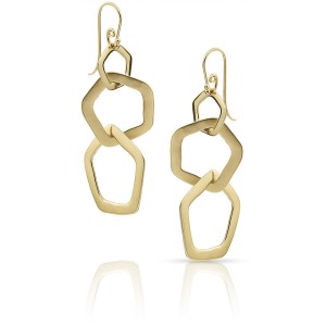 J&S Freeman 14kt Yellow Gold Pentagon Dangle Earrings