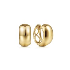 Gabriel & Co, 14kt Yellow Gold Polished Huggie Hoop Earrings