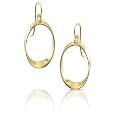 Estate J&S Freeman 14kt Yellow Gold Oval Dangle Earrings