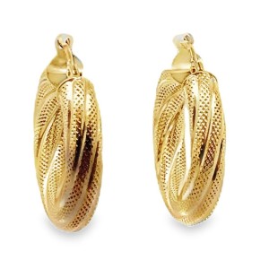 Estate 14kt Yellow Gold Mesh Hoop Earrings