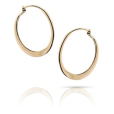 J&S Freeman 14kt Yellow Gold Medium Flat Tapered Hoop Earrings