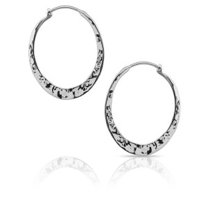J&S Freeman14k White Gold Hoop Earrings