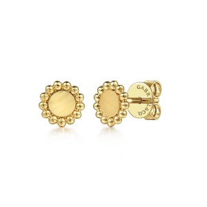 Gabriel & Co, 14kt Yellow Gold "Bujukan" Petite Disk Earrings