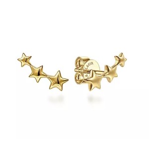 Gabriel & Co.14kt Yellow Gold Triple Graduating Stars Earrings