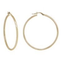 14kt Yellow Gold 33mm Tube Hoop Earrings