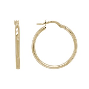 14kt Yellow Gold 20 Mm Tube Hoop Earrings
