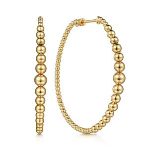 Gabriel & Co. 14kt Yellow Gold 50mm Bujukan Hoop Earrings