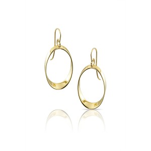 J&S Freeman 14kt Yellow Gold Oval Dangle Earrings