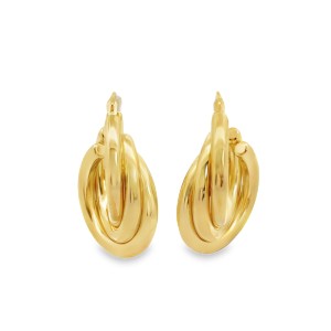 Estate 14kt Yellow Gold Triple Twist Hoop Earrings
