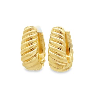 Estate 14kt Yellow Gold Wide Twist Earrings