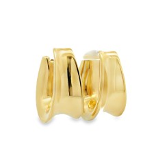 Estate 14kt Yellow Gold Concave Hoop Earrings