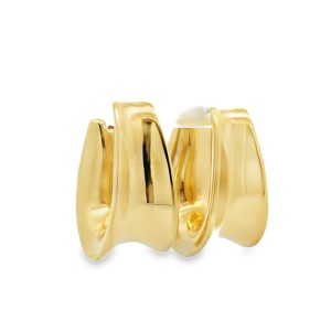 Estate 14kt Yellow Gold Concave Hoop Earrings