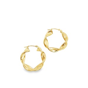 Estate 14kt Yellow Gold Twist Hoop Earrings