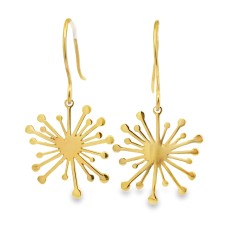 Estate 14kt Yellow Gold Starburst Dangle Earrings