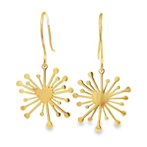 Estate 14kt Yellow Gold Starburst Dangle Earrings
