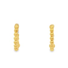 Marika 14kt Yellow Gold Beaded Huggie Hoop Earring Marika 14kt Yellow Gold Beaded Huggie Hoop Earring
