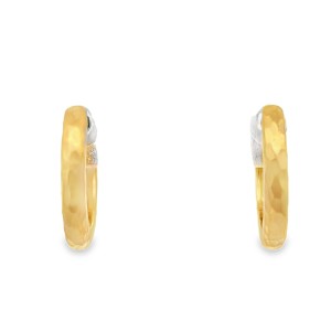 Marika 14kt Yellow Gold Hammered Huggie Hoop Earrings