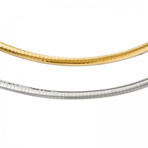 Estate 14kt Yellow And White Gold Reversible 16" Omega Necklace