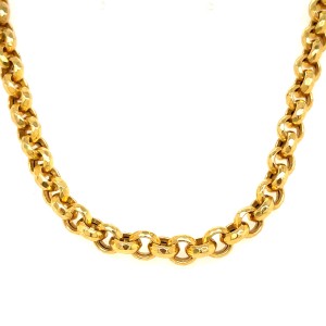 Estate 14kt Yellow Gold Diamond Cut Rolo Link Necklace