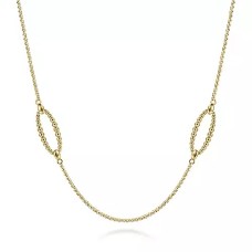 Gabriel & Co 14kt Yellow Gold Bujukan Bead Station Necklace