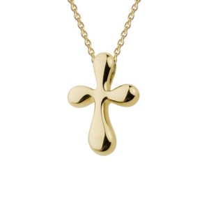 14kt Yellow Gold "teardrop" Cross Pendant