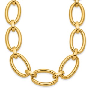 18kt Yellow Gold Open Oval Link Necklace