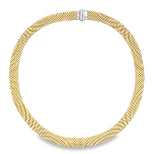 Estate 14kt Yellow Gold Mesh Collar Necklace