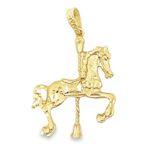 Estate 14kt Yellow Gold Carousel Horse Pendant