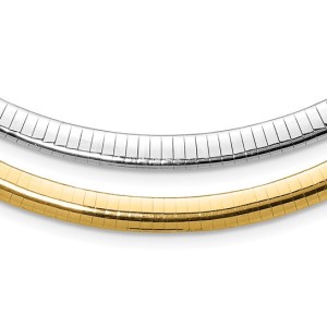 Estate 14kt Two-tone Gold Reversible 6mm Omega Necklace