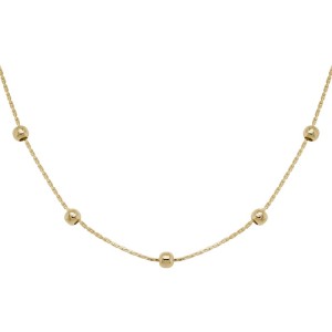 14kt Yellow Gold Bead Station Necklace