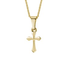 14kt Yellow Gold Petite Cross Pendant Necklace